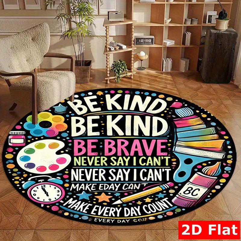 Kids Education Quote - Tapis rond en flanelle avec citation
