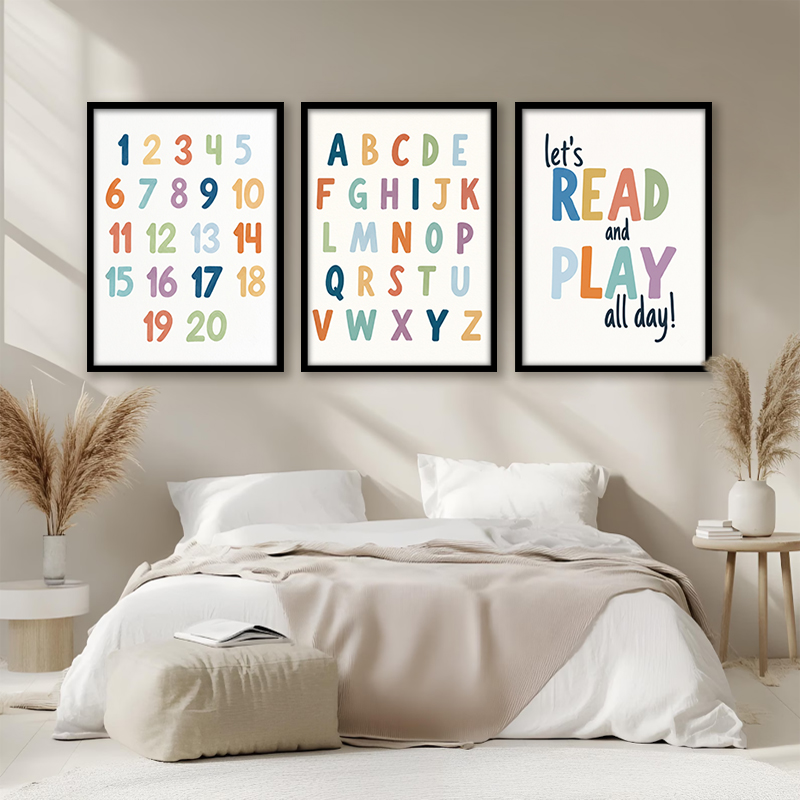 Kids Education Quote - Ensemble d'art mural sur toile avec