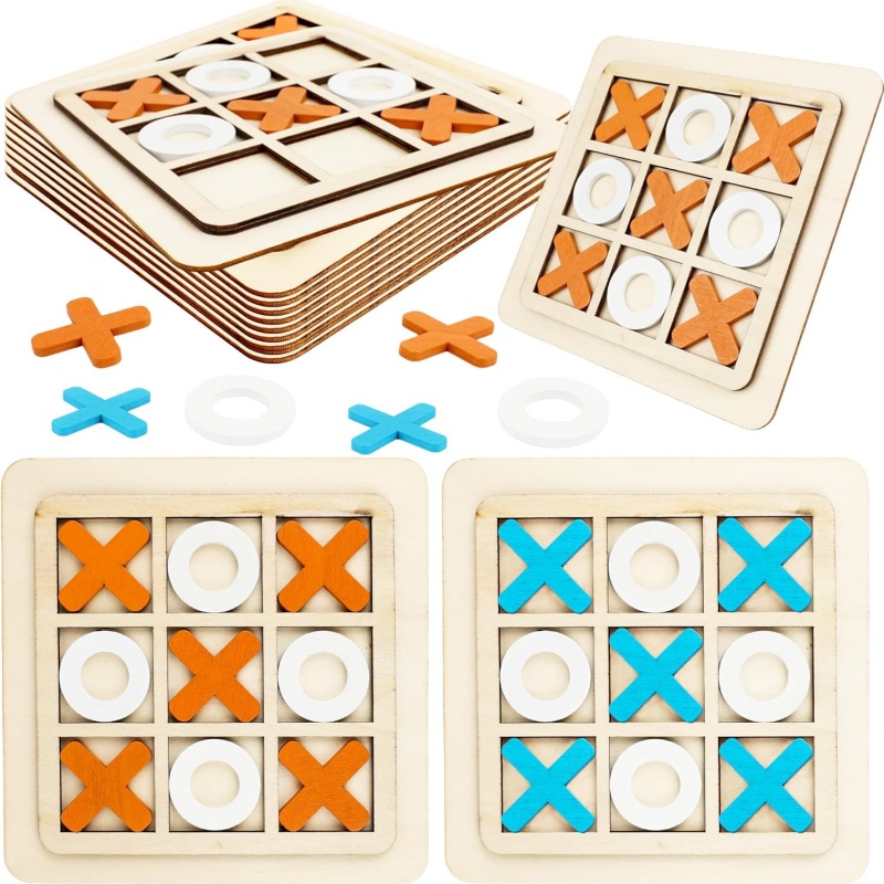 Kids Education Template - Jeux Tic Tac Toe en bois,
