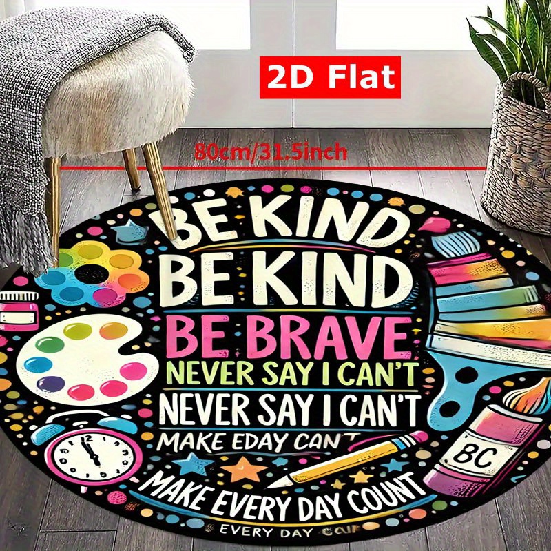 Tapis rond en flanelle avec ci - Kids Education Quote avis et prix
