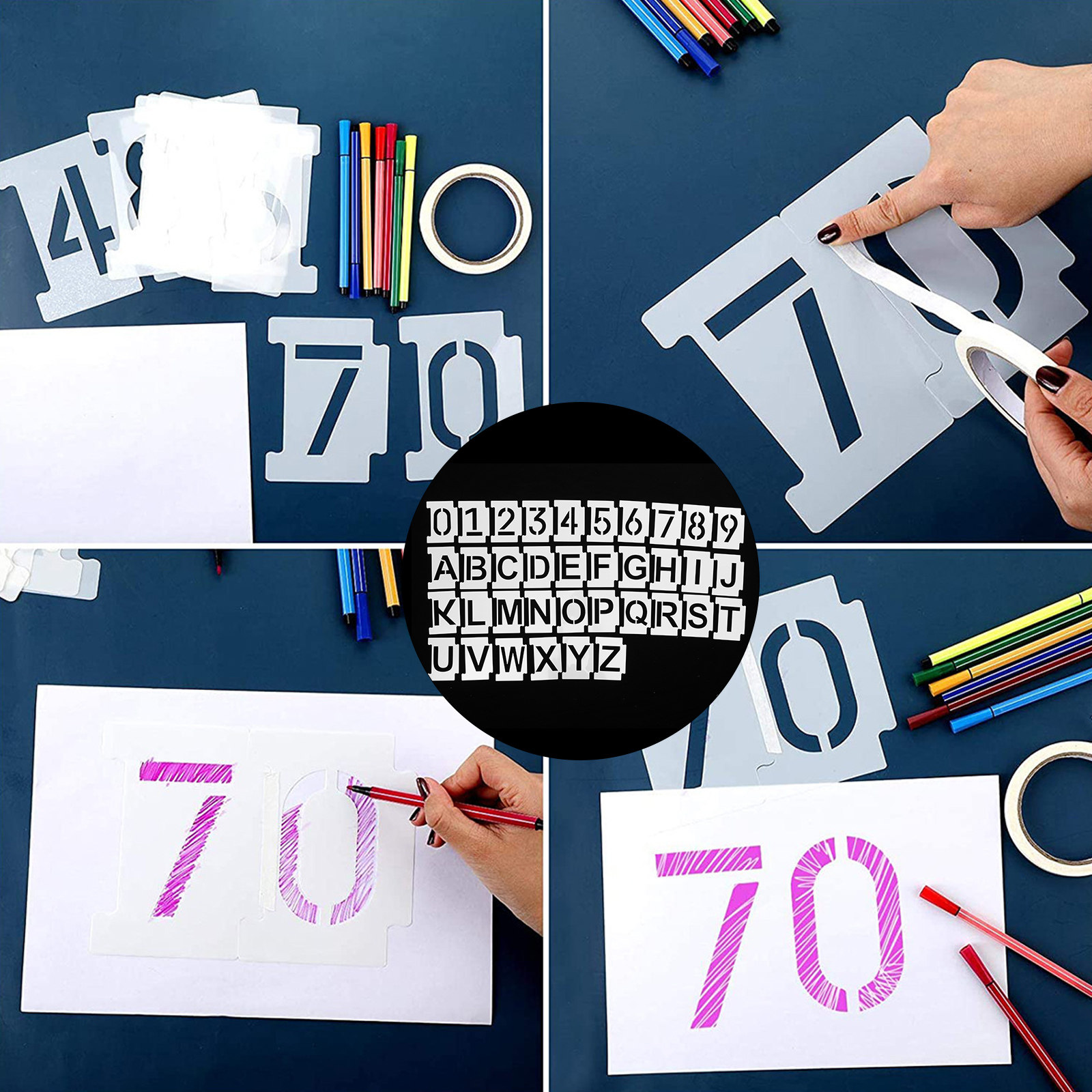 1 ensemble de pochoirs de dess - Kids Education Template avis et prix