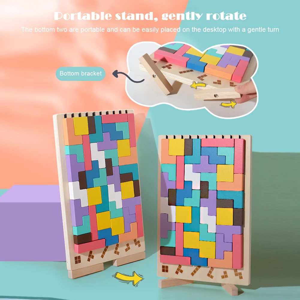 Puzzle Tetris 3D en bois, joue - Kids Education Level avis et prix