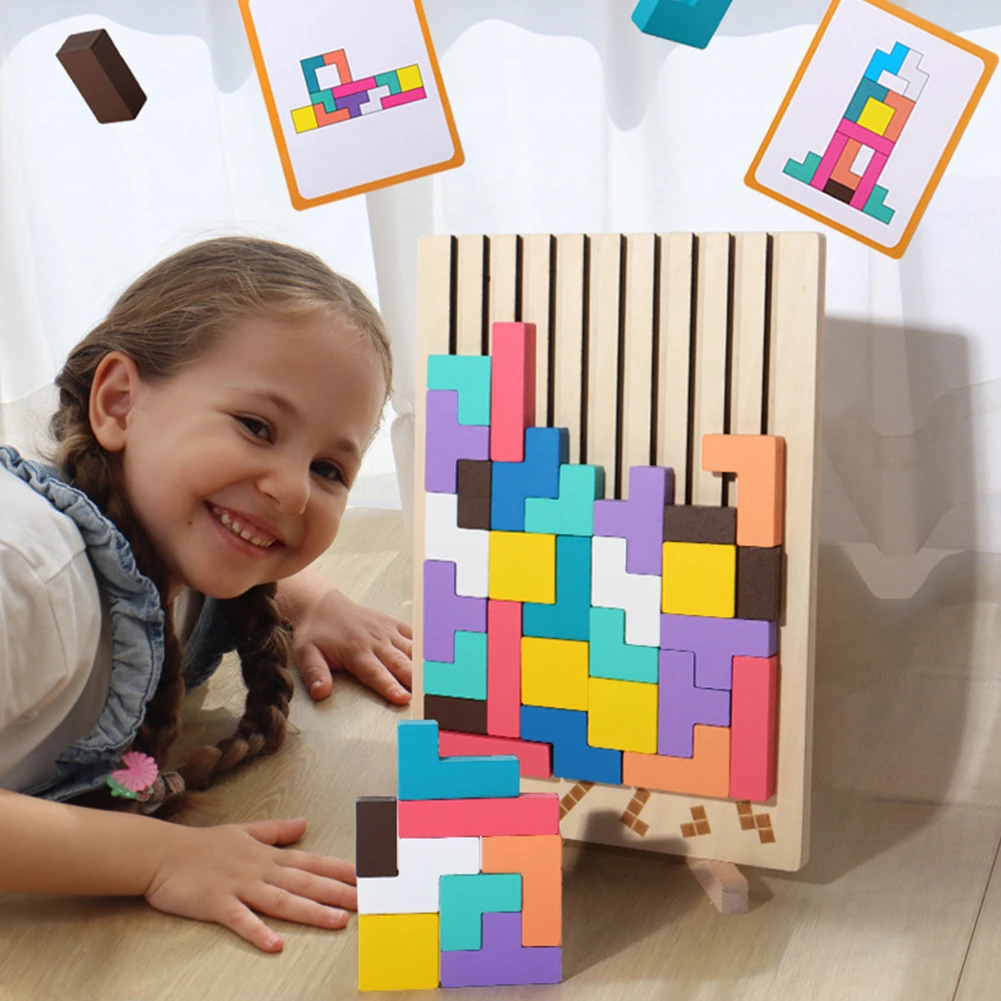 Puzzle Tetris 3D en bois, joue - Kids Education Level avis et prix