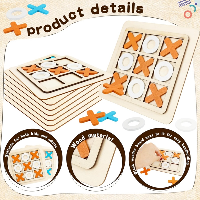 Jeux Tic Tac Toe en bois, modè - Kids Education Template avis et prix