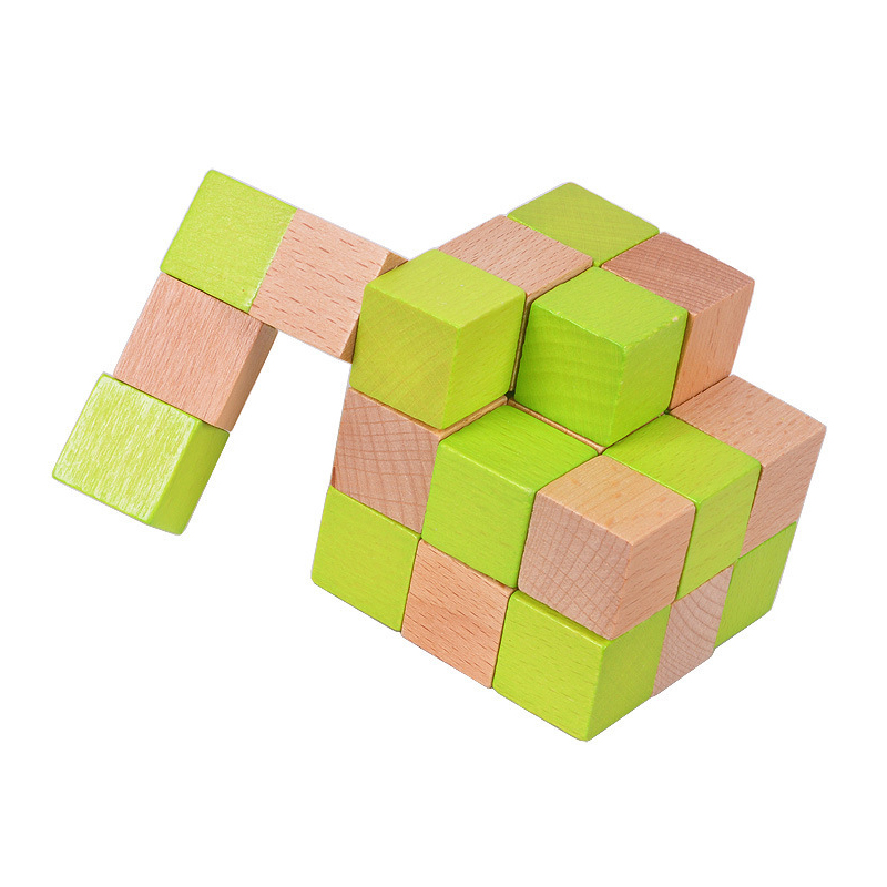 Cube serpent en bois Puzzle IQ - Brain Teaser Cube avis et prix