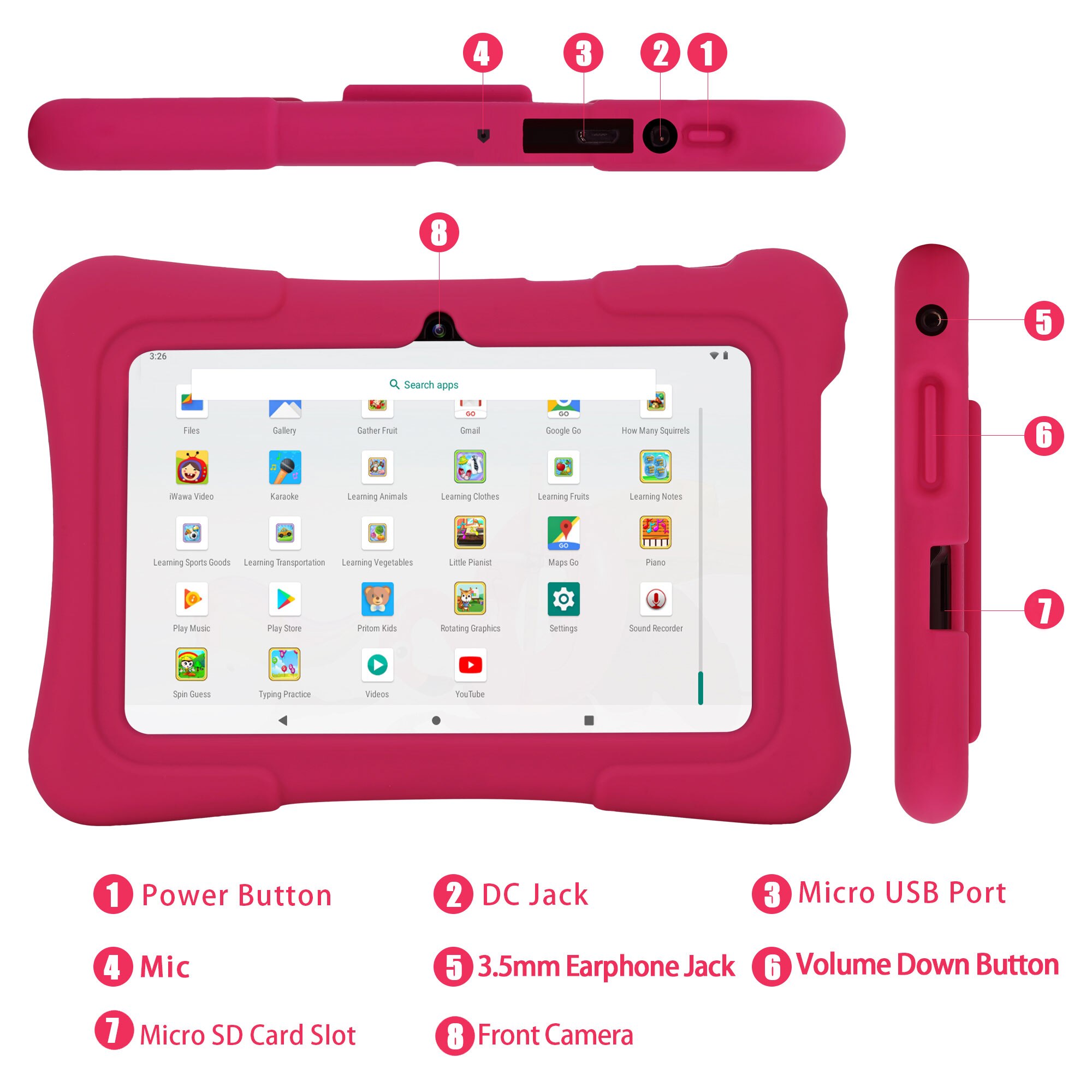 Tablette pour enfants PRITOM 7 - Kids Education Software For Pc avis et prix
